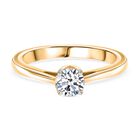 LUXURIANT DIAMOND - Lab Grown Diamant VS-EF SGL zertifiziert Ring 925 Silber Gelbgold Vermeil (Größe 18.00) ca. 0.50 ct