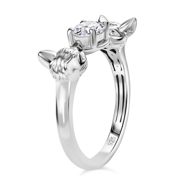 Moissanit Fuchs Ring 925 Silber rhodiniert (Gr&ouml;&szlig;e 20.00) ca. 0.44 ct image number 4