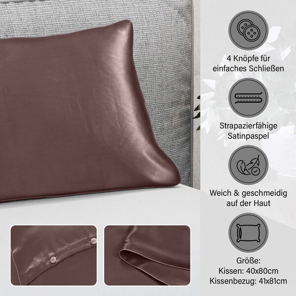 Serenity Night Daunenkissen und Seidenkissenbezug, 40x80 cm, Lavendel image number 2