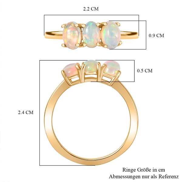 AA Nat&uuml;rlicher, &auml;thiopischer Welo Opal Ring, 925 Silber vergoldet - 0,93 ct. image number 7