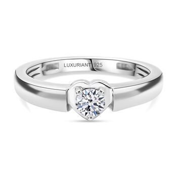 LUXURIANT SI-GH Labor Diamant Ring, 925 Silber rhodiniert - 0,20 ct.