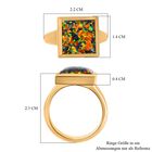 Lab Created schwarzen Opal Ring, 925 Silber Gelbgold Vermeil, (Größe 18.00) ca. 2.45 ct image number 6