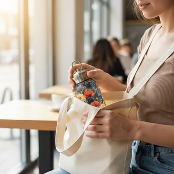 LIVMORE Edelstahl Trinkflasche 260 ml ca. 14 cm Blauer Vogel Blau