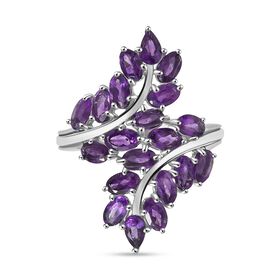 Afrikanischer Amethyst Ring Edelstahl (Größe 19.00) ca. 4,24 ct