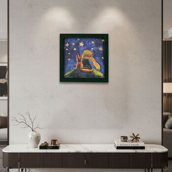 LIVMORE DIY Bilderrahmen Puzzle Bastelset 169 teilig Sternennacht Motiv 18.1 x 13 x 18.1 cm Blau