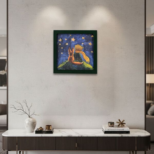 LIVMORE DIY Bilderrahmen Puzzle Bastelset 169 teilig Sternennacht Motiv 18.1 x 13 x 18.1 cm Blau image number 2