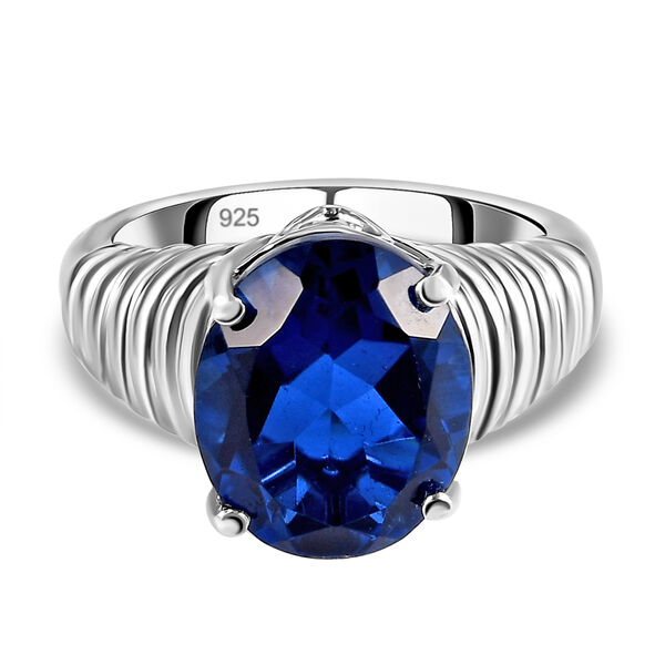 Ceylonfarbener Quarz-Ring, 925 Silber platiniert - 5,01 ct.&nbsp;