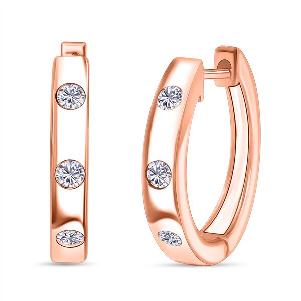 LUXURIANT SI-GH Labor Diamant Creolen, 925 Silber mit Ros&eacute;gold E-Beschichtung - 0,33 ct.