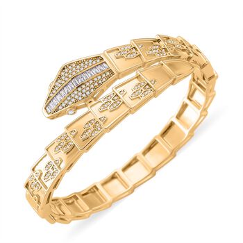 Wei&szlig;er Zirkonia Armreif ca. 19 cm Nickelfreies Messing