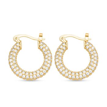 Wei&szlig;e Zirkonia-Creolen, Messing ca. 15,00 ct