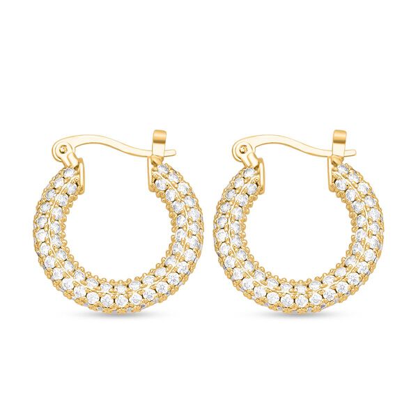 Wei&szlig;e Zirkonia-Creolen, Messing ca. 15,00 ct image number 4