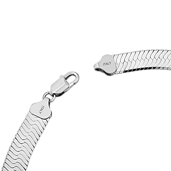 Chunky Fischgrät-Halskette in Silber image number 2