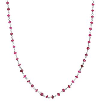 Afrikanischer Rubin (Fissure gef&uuml;llt)-Halskette, ca. 50 cm, 925 Silber ca. 27.00 ct