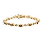 D Joy Natürlicher goldener Tansanit, Tansanit Armband ca. 19 cm 925 Silber 750 Gelbgold Vermeil ca. 5.74 ct