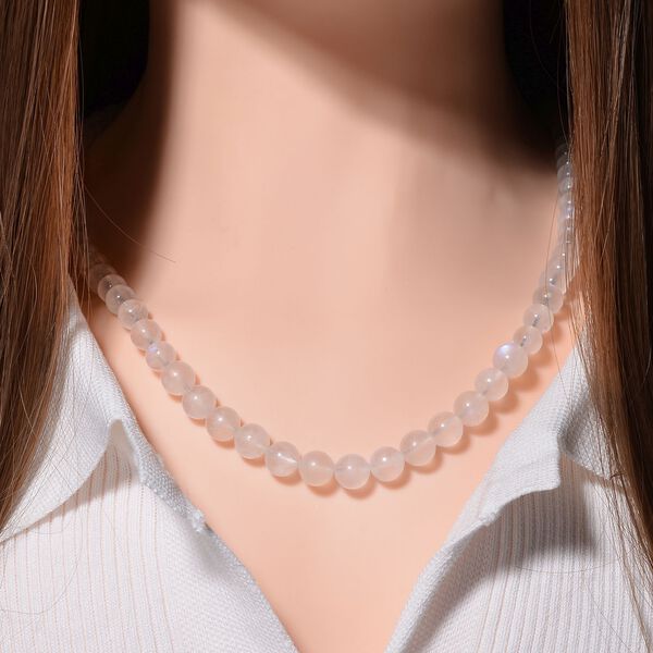 Regenbogen Mondstein Halskette, ca. 210,50 ct. image number 2