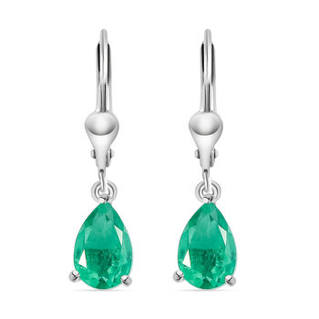 Smaragd-Triplette-Quarz Ohrringe, Tropfen, 925 Silber platiniert ca. 3.21 ct