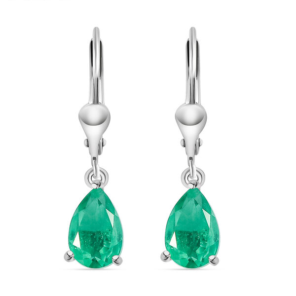 Smaragd-Triplett-Quarz Ohrh&auml;nger in Silber, 3,21 ct.