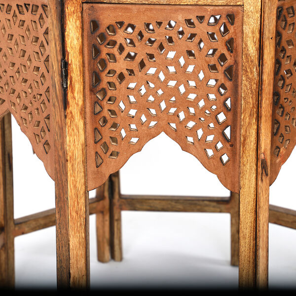 Nakkashi Handgeschnitzter achteckiger Tisch aus Mangoholz, 66x66x56 cm image number 4