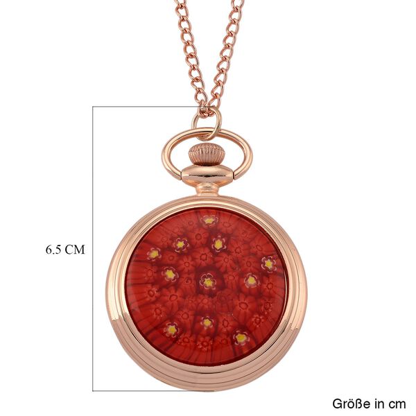 STRADA - Rotes Murano-Stil Glas PC21S Japanisches Uhrwerk,  91.4 cm Eisen Rose image number 6