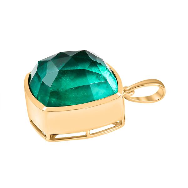 D'Joy Smaragd-Quarz Triplette Anhänger 925 Silber ca. 19.16 ct image number 3