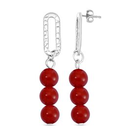 Rote Achat-Ohrringe - 25 ct.