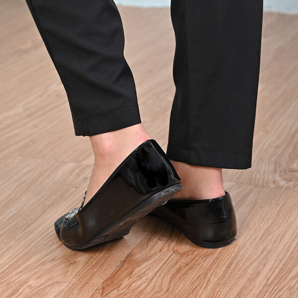 LA MAREY - Damen Mokassins, Schlangenhautmuster, Gr&ouml;&szlig;e 40, Schwarz image number 3