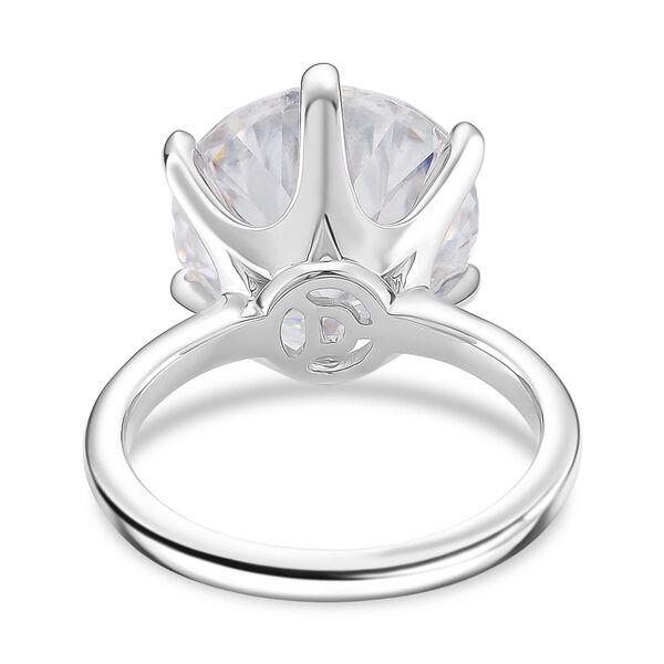 RADIANTA GRA zertifiziert 120 Facetten Moissanit (D-VVS) Ring 925 Silber rhodiniert (Größe 18.00) ca. 11.10 ct image number 5