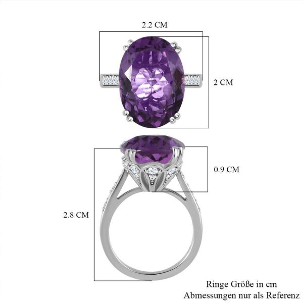 Afrikanischer Amethyst und Zirkon-Cocktail-Ring - 13,53 ct. image number 7