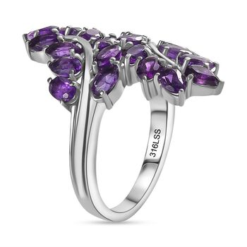 Afrikanischer Amethyst Ring Edelstahl (Gr&ouml;&szlig;e 20.00) ca. 4,24 ct