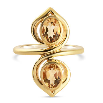 Citrin Ring, 925 Silber vergoldet (Gr&ouml;&szlig;e 16.00) ca. 1,43 ct