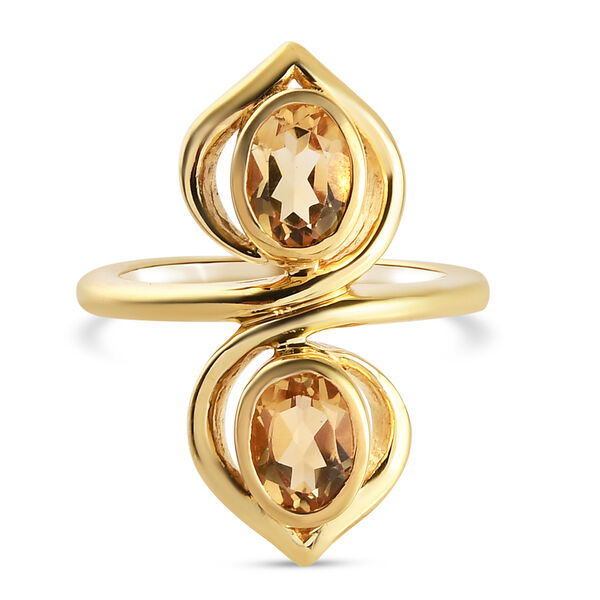 Citrin Ring 925 Silber vergoldet  ca. 1,43 ct