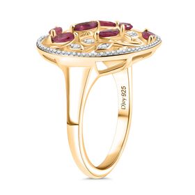 D'Joy Afrikanischer Rubin und Zirkon Ring - 0,90 ct.