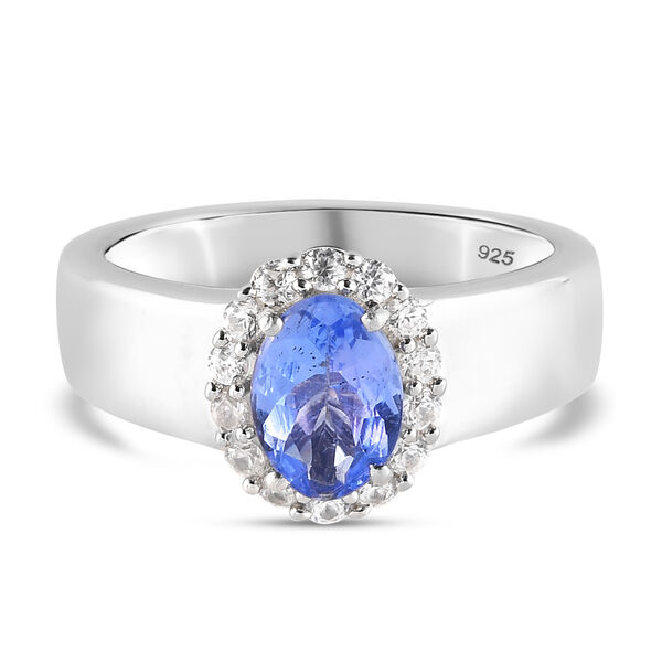 Tansanit und Zirkon-Halo-Ring - 1 ct. image number 2