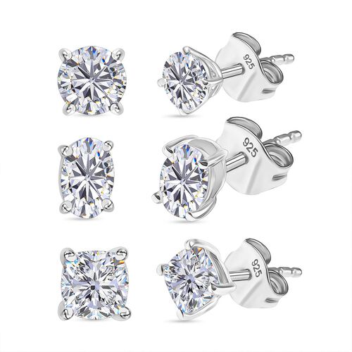 3er-Set Moissanit Ohrstecker - 2,82 ct. image number 0