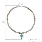Mehrfarbiger Amazonit Halskette, ca. 50 cm, Legierung ca. 240.00 ct image number 5