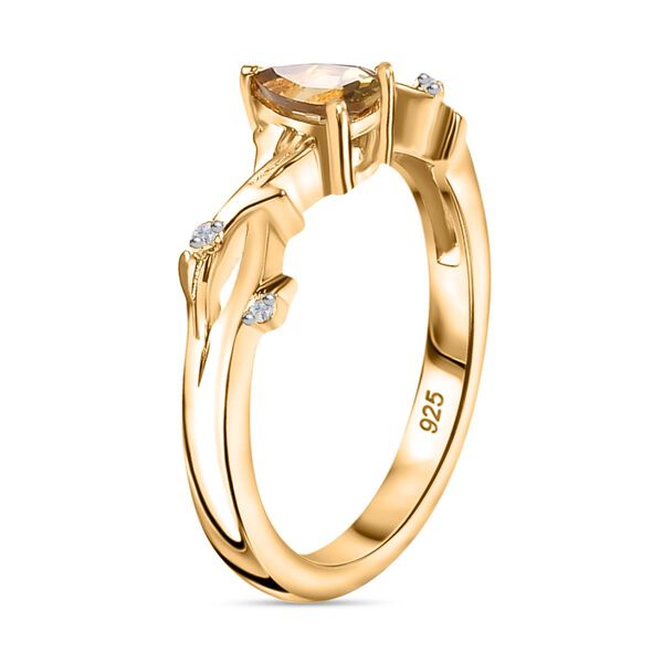 AA natürlicher goldener Tansanit und Zirkon Ring, ca. 0,45 ct. image number 5