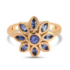 Tansanit Blumen Ring 925 Silber 585 Vergoldet ca. 1.0 image number 0