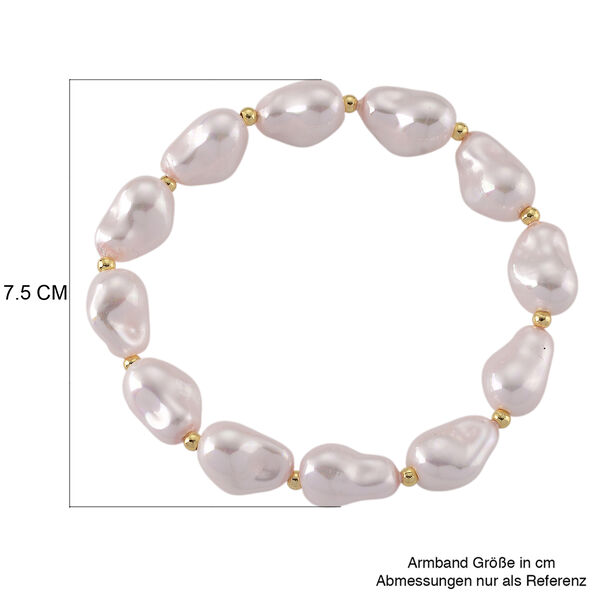 Flexibles, rosa Muschelkernperle Armband image number 4
