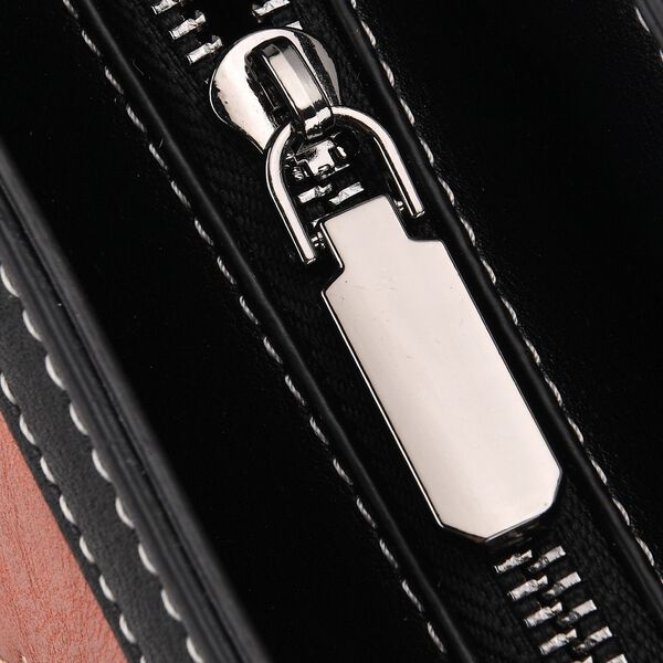 "PU Embroidered crossbody bag Color: Orange Size:  25*11*21cm   Wall: PU Lining: Polyester Exterior:zipped-1,pocket-1 Interior: zipped-2,slid-1 Long Shoulder strap:130cm " image number 7