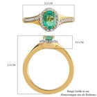 Natürlicher, äthiopischer Smaragd und Zirkon-Halo-Ring in Silber image number 6