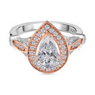 Moissanit Ring 925 Silber, bicolor, (Gr&ouml;&szlig;e 20.00) ca. 1.75 ct