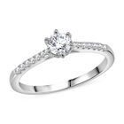 Moissanit Ring, 925 Silber rhodiniert - 0,42 ct. image number 0