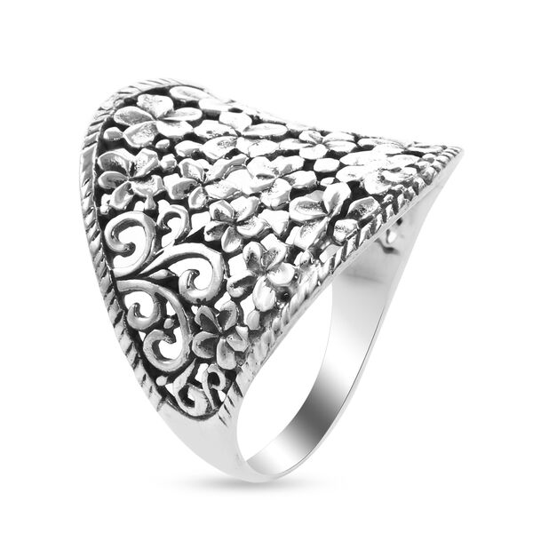 Royal Bali Kollektion - Blumen Ring 925 Silber image number 4