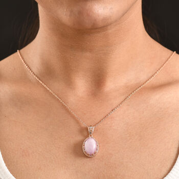 EverTrue Kunzit zweifarbiger Anh&auml;nger mit 50cm Kette - 11,37 ct.