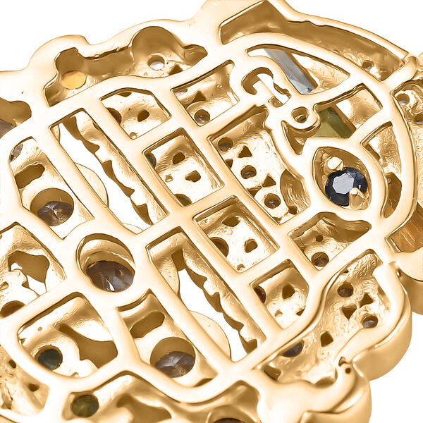 GP - Wei&szlig;er Zirkon Ohrringe 925 Silber 750 Gelbgold Vermeil ca. 5,90 ct. image number 5