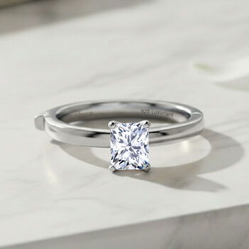 LUXURIANT DIAMOND - Lab Grown Diamant (Radiant) VS-EF Ring 925 Silber rhodiniert (10 - 15 Werktage Lieferzeit) (Gr&ouml;&szlig;e 18.00) ca. 1.00 ct