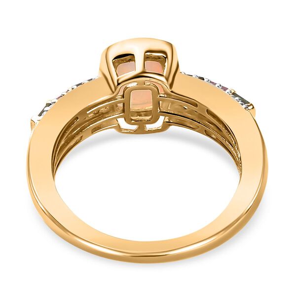 Nat&uuml;rlicher, &auml;thiopischer Welo Opal, mehrfarbiger Turmalin und Zirkon-Ring - 1,52 ct. image number 6