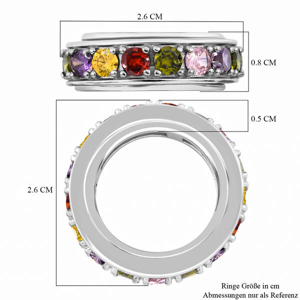 Mehrfarbiger Zirkonia Spinning-Ring - 7,65 ct. image number 6