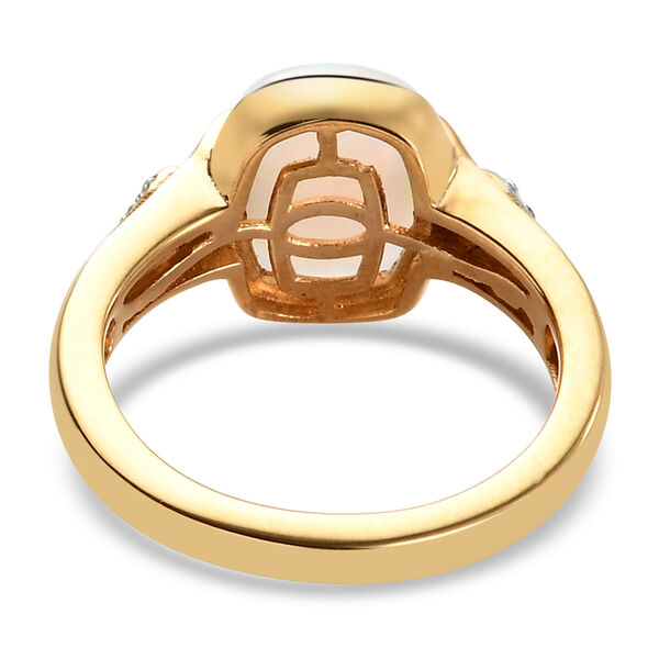 Natürlicher, äthiopischer Opal und Zirkon-Ring, 925 Silber Gelbgold Vermeil  ca. 1,94 ct image number 6