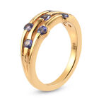 Tansanit Ring 925 Silber vergoldet (Größe 16.00) ca. 0,57 ct image number 4
